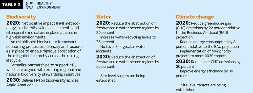 Table Anglo American Sustainability Goals Solid Ground Solid